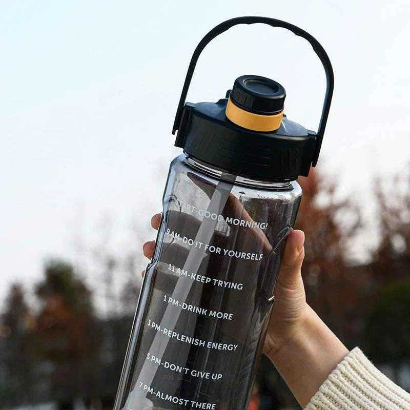 101oz/50oz BPA-Free Insulated Water Bottle with Time Marker, Straw & Lid