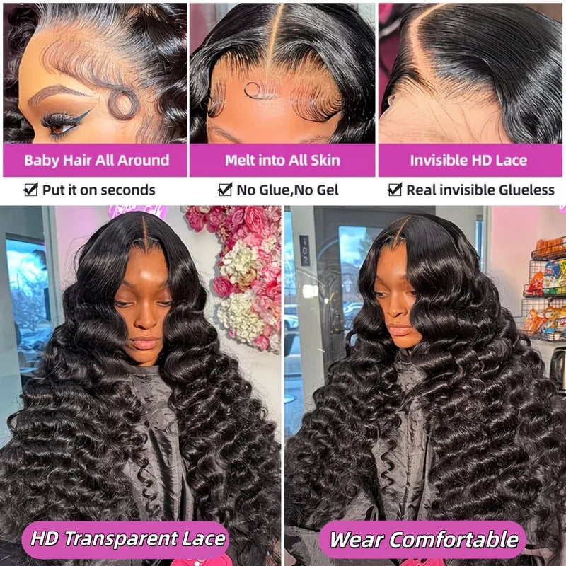 Deep Wave Lace Front Human Hair Wigs 13x4 13x6 HD Lace for Black Women