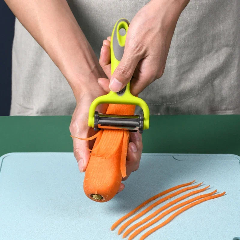 3-in-1 Rotary Vegetable Peeler with Swivel Blades – Kitchen Slicer & Julienne