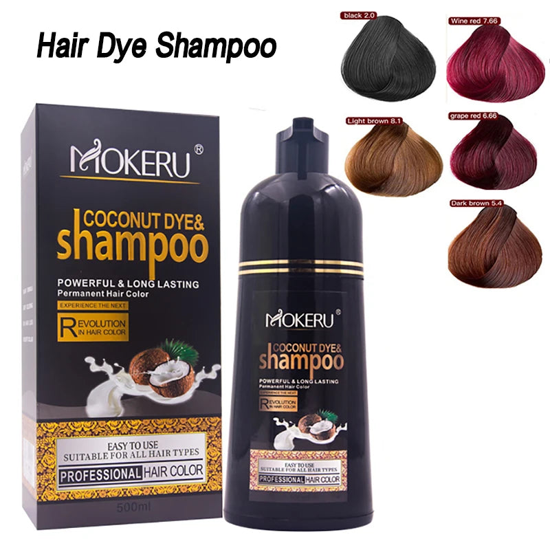 Black Hair Shampoo - Organic Permanent Hair Dye for Men and Women, 5-Minute Quick Dye