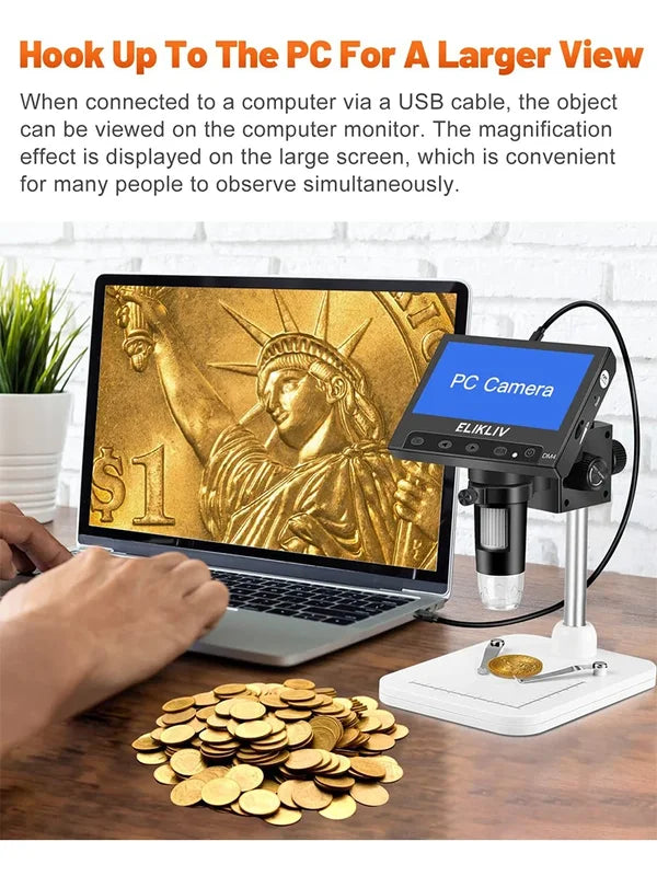 LCD Digital Microscope 1000x Magnification Handheld Soldering Repair Tool
