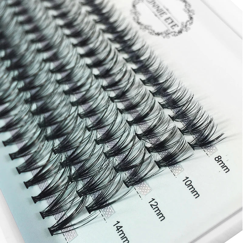 100 Bundles Cluster Eyelash Kit with Faux Mink Fans - Natural, DIY Ready Made Lashes