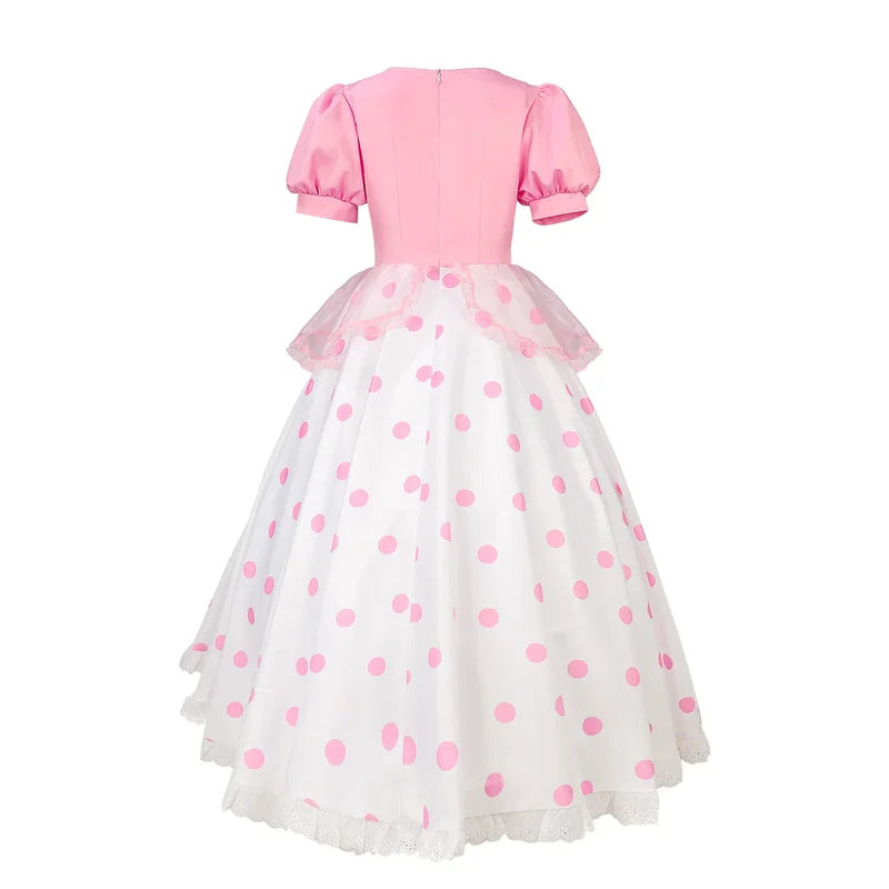 Anime Bo Peep Cosplay Costume Dress with Hat for Women and Girls