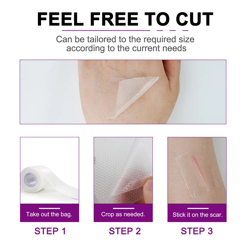 Invisible Silicone Scar Sheets 4cm x 150cm Reusable Skin Cover Tape