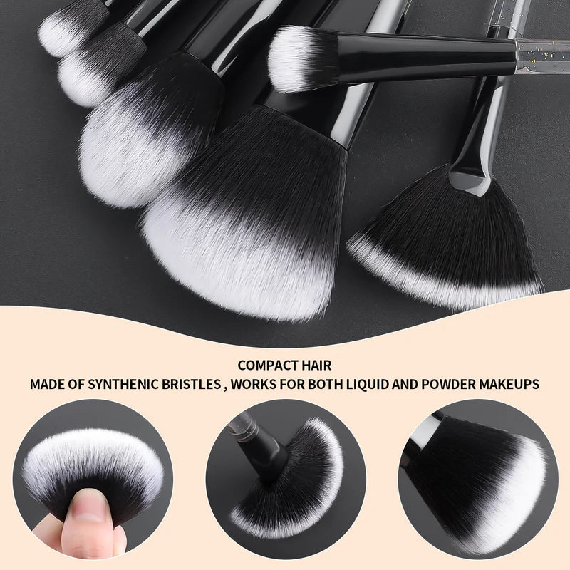 20Pcs Makeup Brush Set with Gradient Handles - Eyeshadow & Contour Tools
