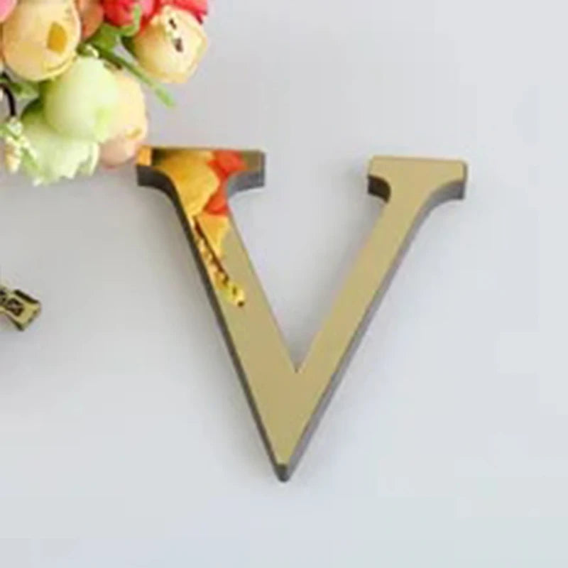 26 Letters Wall Sticker Set - 3D Mirror Acrylic Home Decor Art