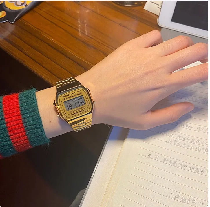 Casio Vintage Square Digital Watch Men’s Classic Metal Sports Wristwatch