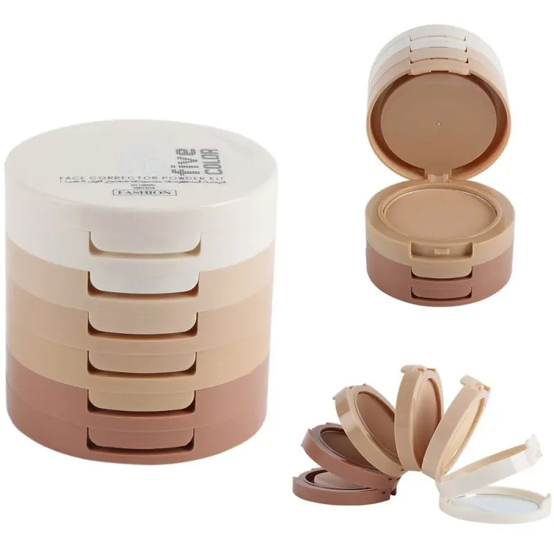 Concealer & Contouring Powder Set - 5 Colors Brighten & Oil Control Makeup