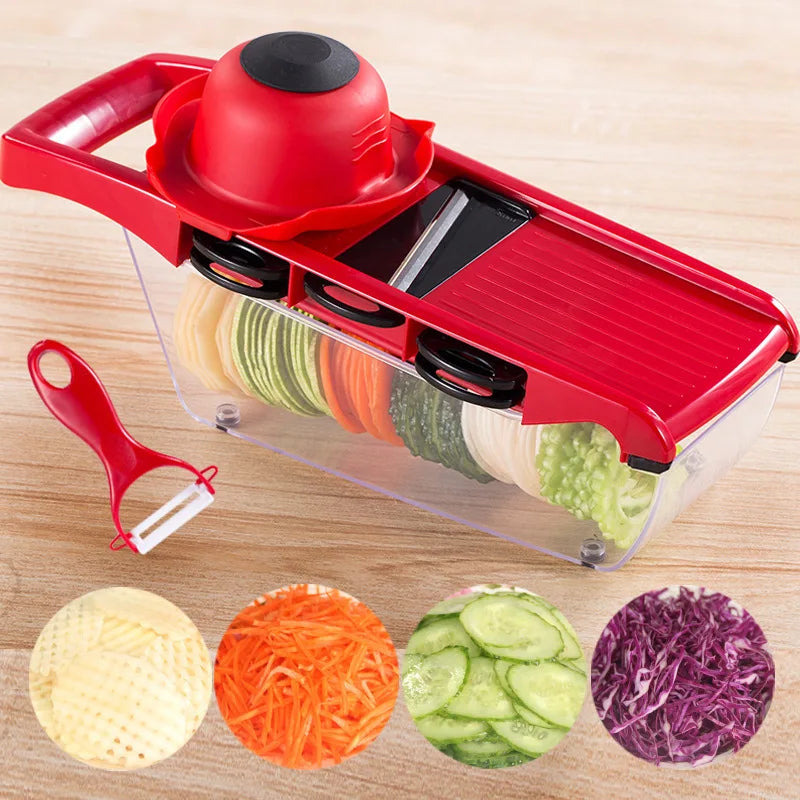 Vegetable Slicer Machine, Food Processor with Multiple Blades - Kitchen Peeler & Shredder
