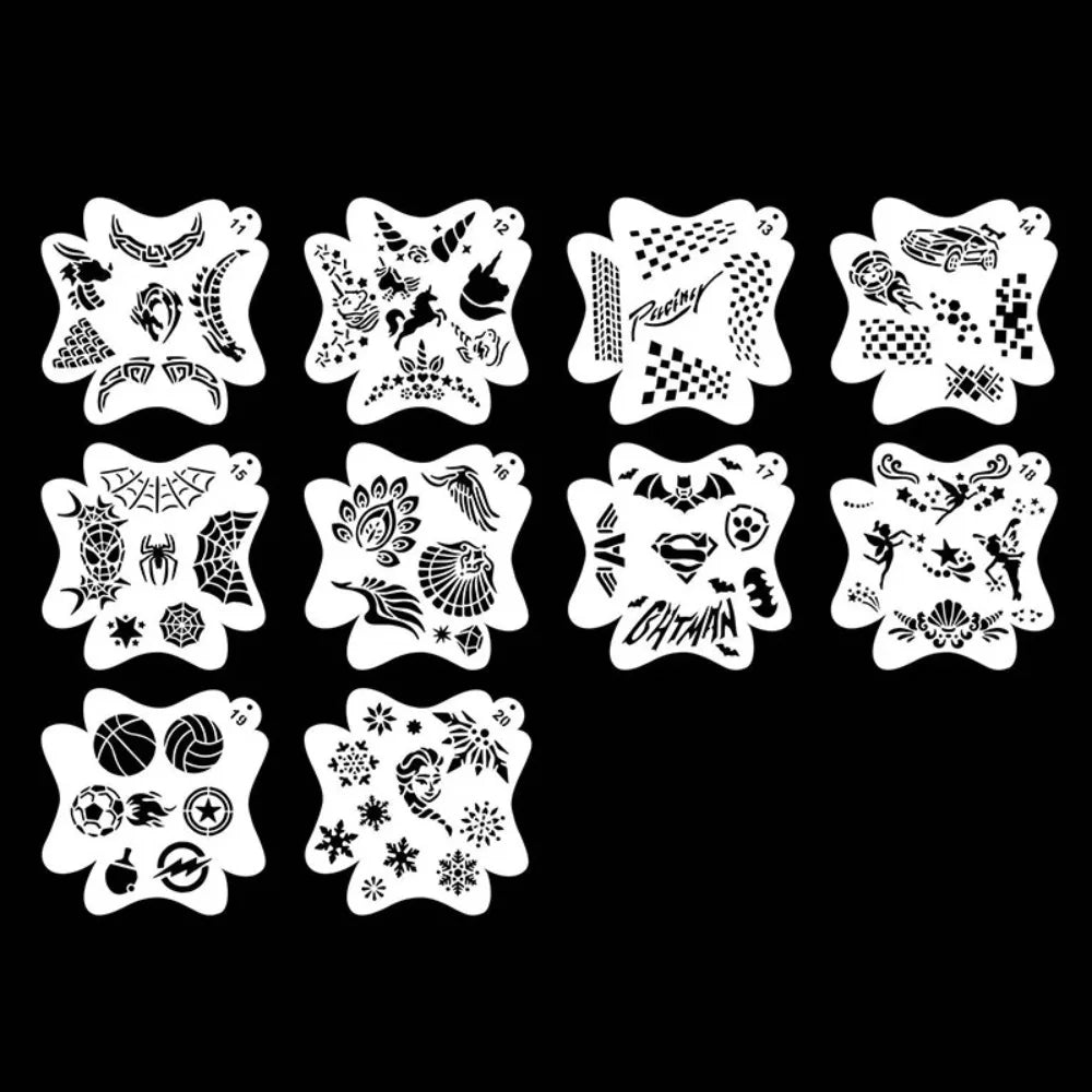 Reusable Face & Body Painting Templates Set for Creative Body Art - 10PCS