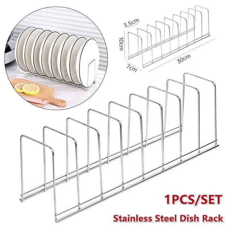 Stainless Steel Dish Rack Kitchen Drainage Organizer 30cm Silver