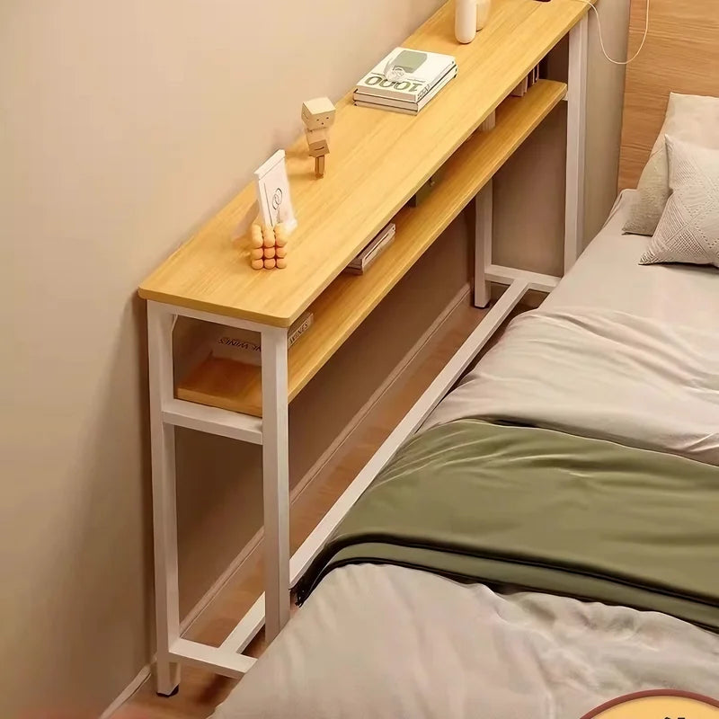 Multifunctional Sofa Back Shelf Coffee Table Storage Rack with Wood Surface