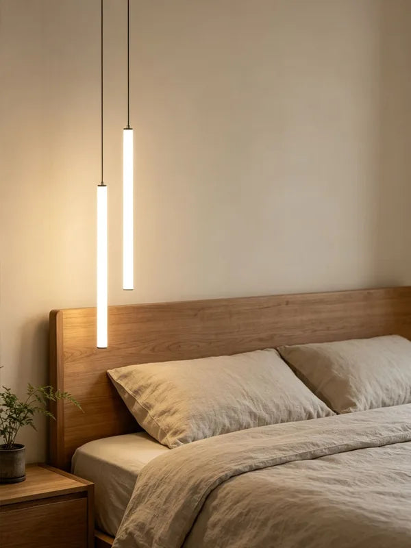 Modern Minimalist LED Pendant Light for Living Room & Bedroom - Chrome Finish