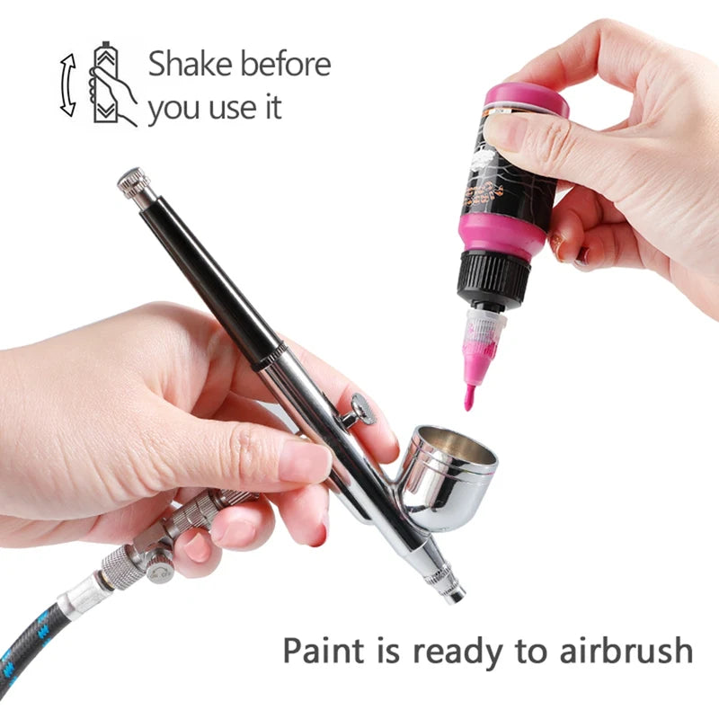 Water-Based Acrylic Airbrush Paint Set - 24 Matte Colors for Artists & Hobbyists