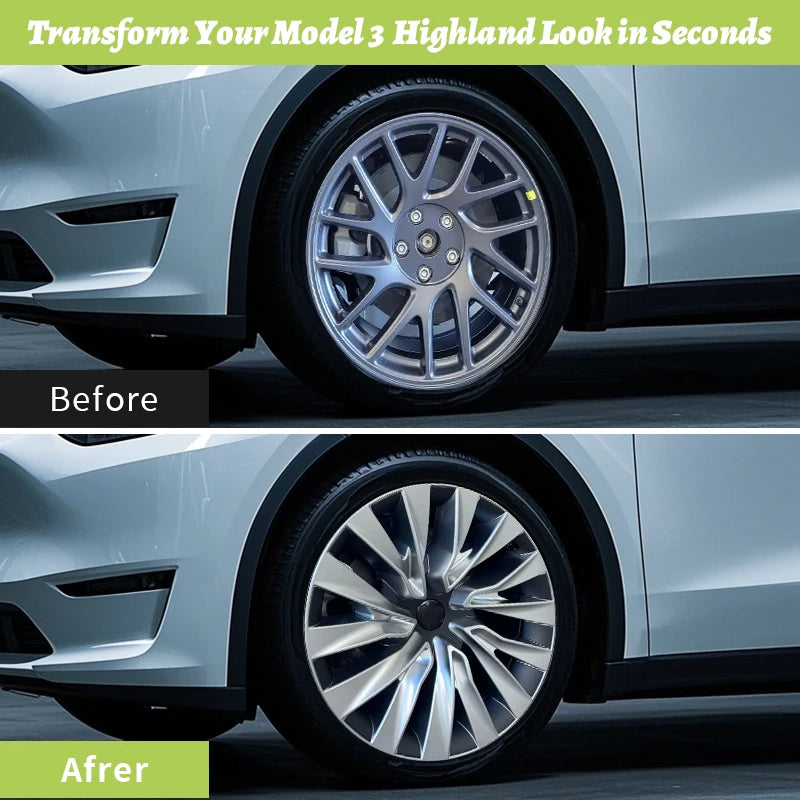4PCS 18 Inch Car Wheel Hub Caps for Tesla Model 3 Highland 2024-2026 - Performance Replacement