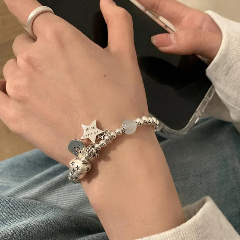 Heart & Star Pendant Bracelets for Women Girls - Trendy Elegant Jewelry Gift