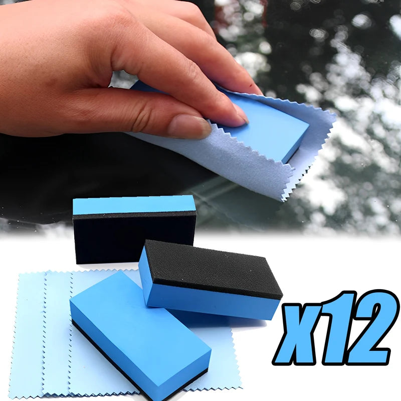 Car Ceramic Coating Sponges with Cloth Applicator Nano Wax Polishing Pads - Auto Detailing Tools