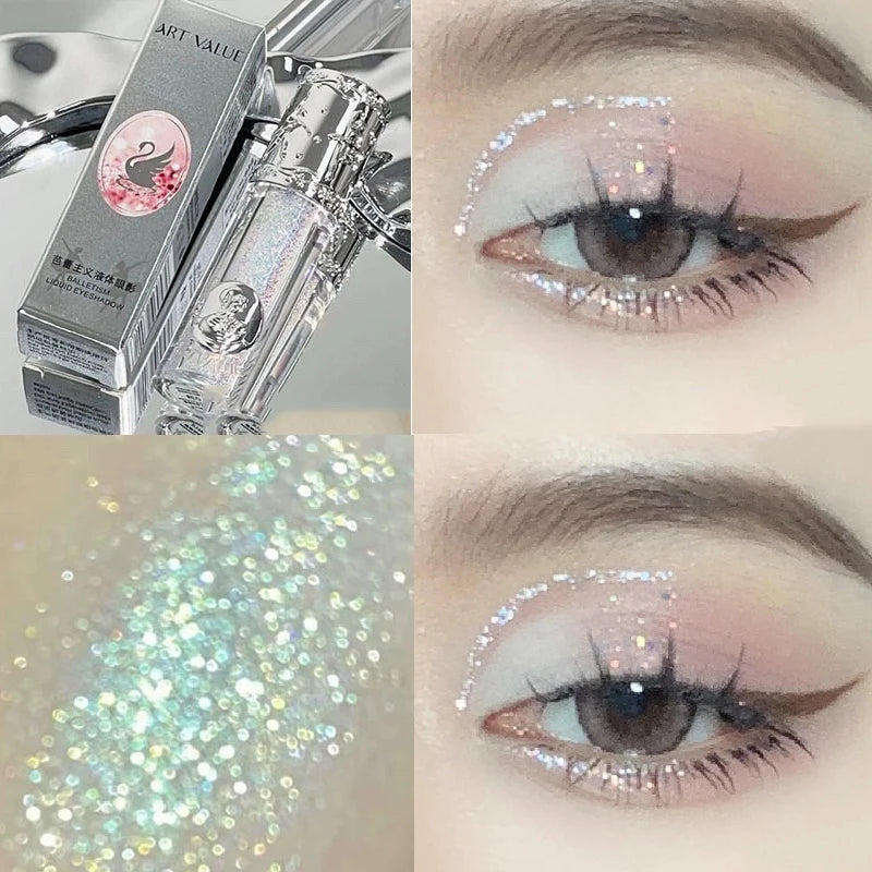 Glitter Liquid Eyeshadow Pearlescent Sparkling High Gloss Eye Makeup - LookBeauty