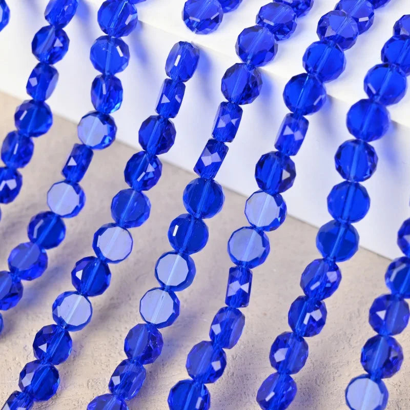 Colorful Flat Disc Glass Beads for Jewelry Making - Crystal Faceted Beads
