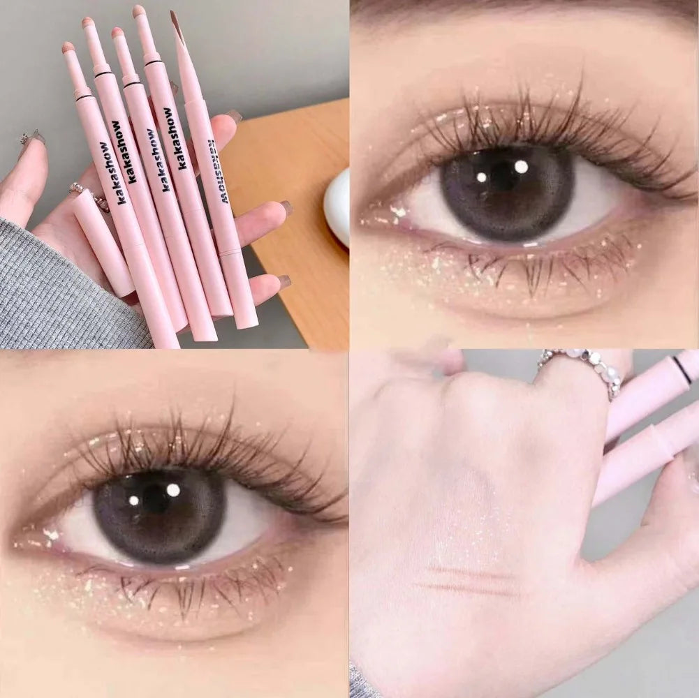 Double-End Eyeliner & Shadow Stick Makeup Tool - Brightening, Glitter & Matte Finish