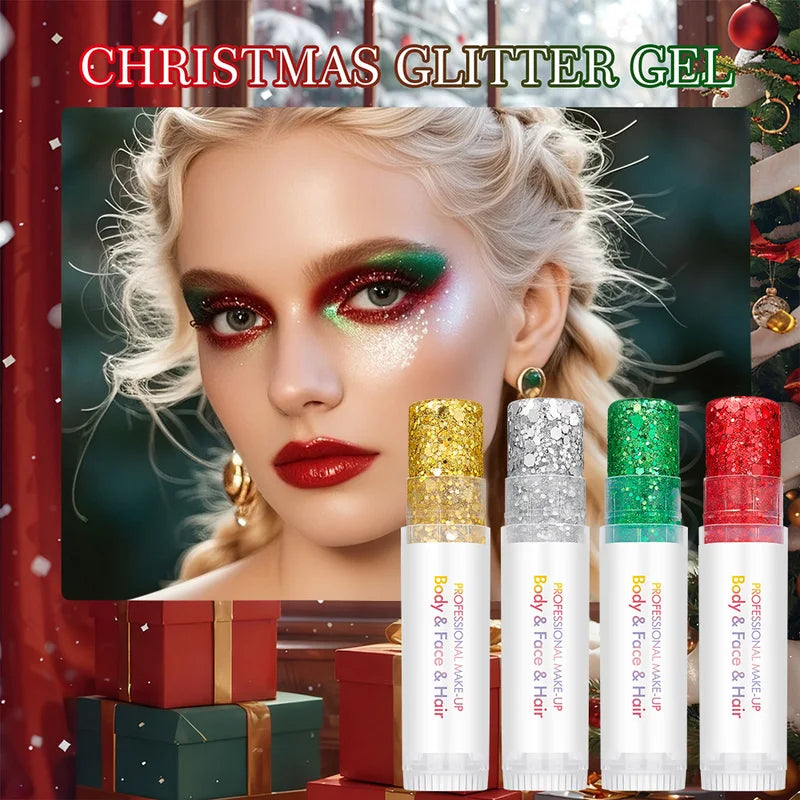 Long-Lasting Body and Facial Glitter for Holiday and Christmas Party Makeup