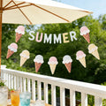 Summer Beach Party Ice Cream Banner Hanging Decoration for Birthday Celebration