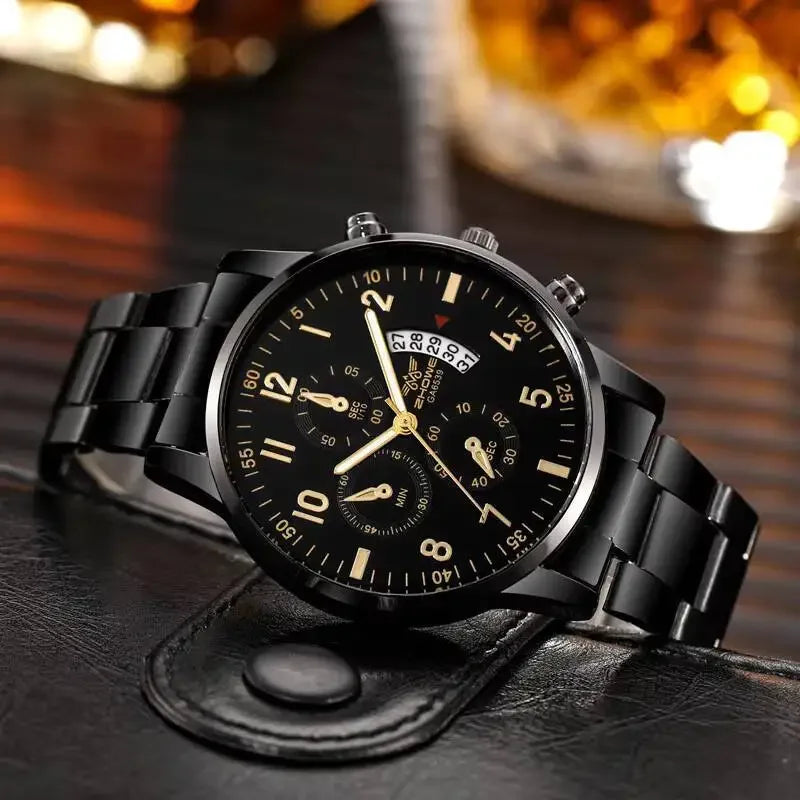 Men's Quartz Business Watch - Stylish Men's Wristwatch with Durable Alloy Case