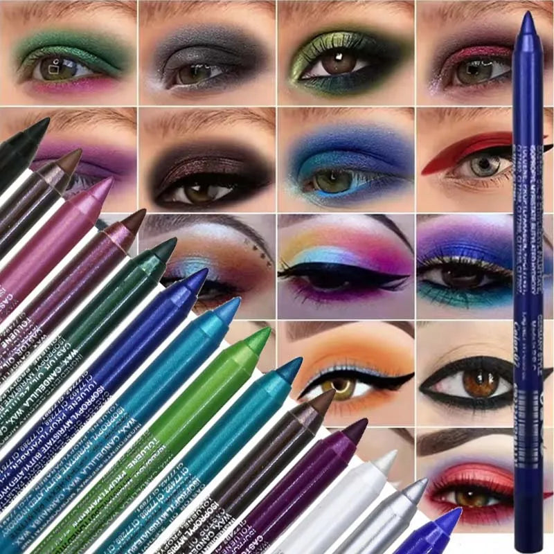 17 Color Waterproof Matte & Shimmer Eyeliner Pencils for Eye Makeup