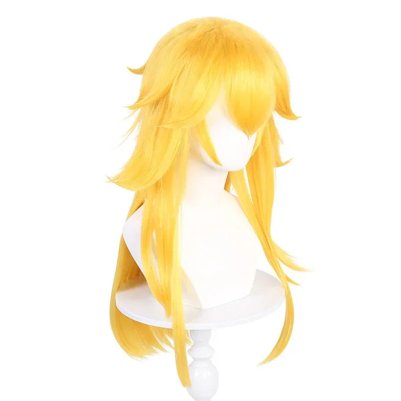 Halloween Princess Peach Cosplay Wig for Women - Gold Hair, Styled Costume Accessory