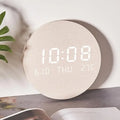Solid Wood LED Wall Clock - Creative Modern Silent Wall Clock for Living Room Bedroom