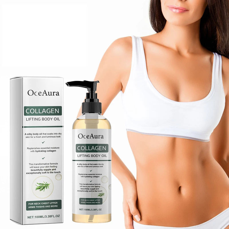 Collagen Body Oil for Skin Hydration and Firming - Moisturizing Massage Oil for Dry Skin