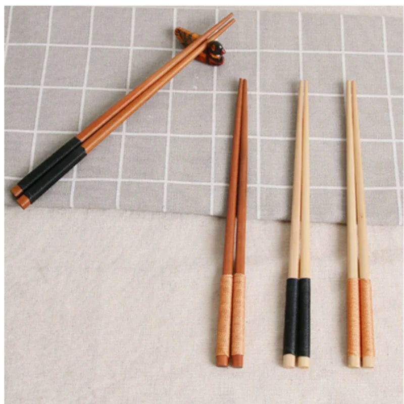 Handmade Japanese Natural Chestnut Wood Sushi Chopsticks Set - Gift Ready