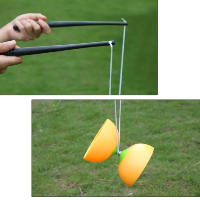 Leather Diabolo Yo-Yo Sensory Training Toy for Skill Development - Outdoor Use