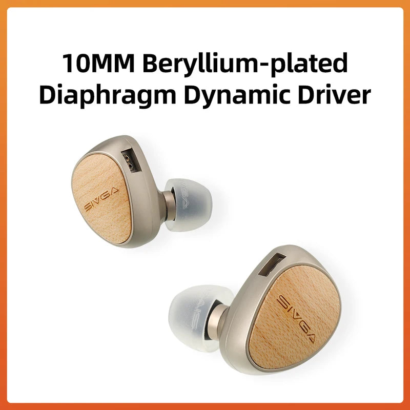 SIVGA Que 10mm Beryllium Diaphragm In-Ear Wired Earphones White Maple Wood