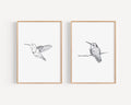 Set of 2 Retro Bird Canvas Wall Art Posters for Living Room Home Decor