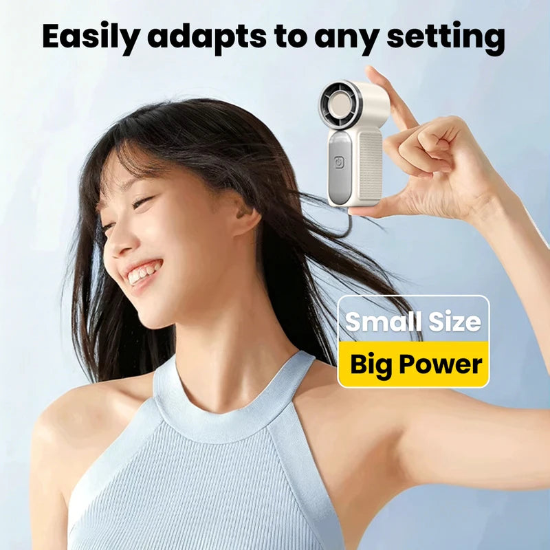 Mini Handheld Portable Fan 5-Speed Rechargeable Pocket Fan for Outdoor Use