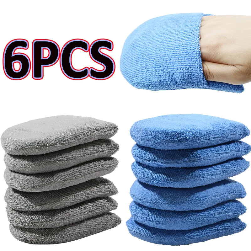 Microfiber Car Waxing Sponge Set - Non-Scratch Polishing Foam with Finger Pocket Applicator
