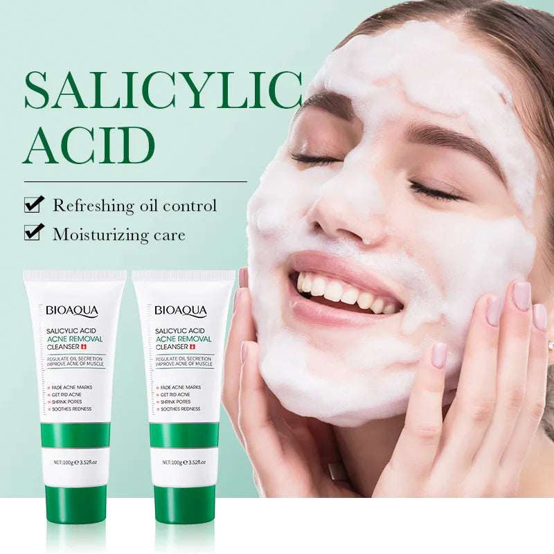 Salicylic Acid Facial Cleanser for Acne & Oil Control - Face Wash Foam