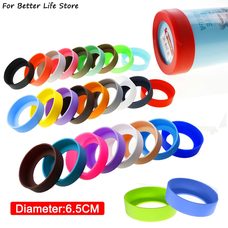 Silicone Cup Bottom Cover Water Protective Support Anti Scald Round 6.5cm 13.5g