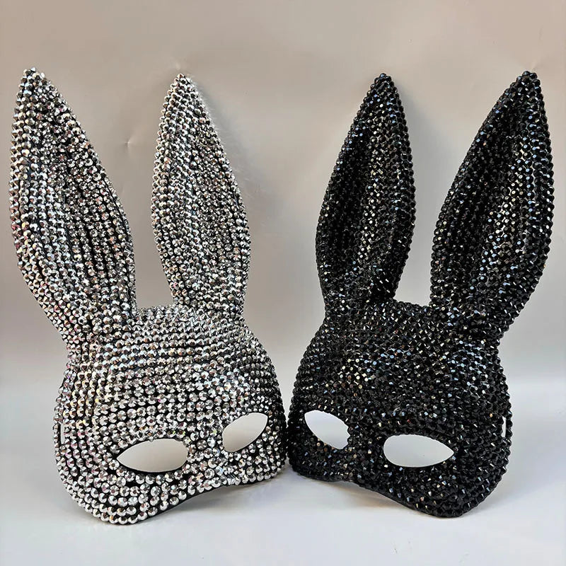 Halloween Sequin Rabbit Mask Costume Party Masquerade Animal Prop