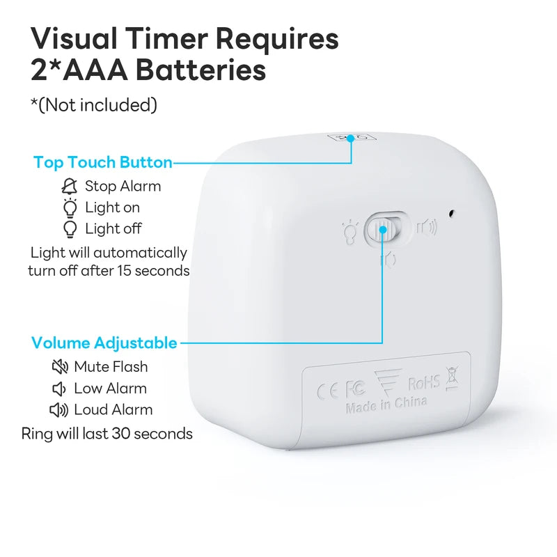 Animal-Themed Visual Timer with Night Light - Silent 60-Minute Countdown Gadget