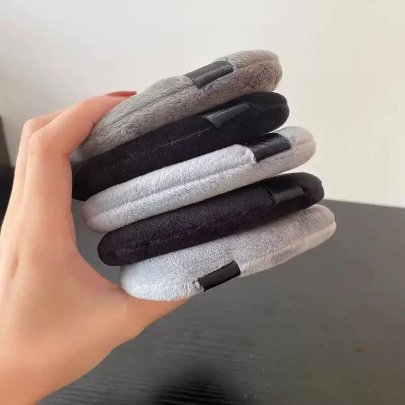 Large Velvet Powder Puff for Loose & Setting Makeup - Triangle Pointed Cosmetic Sponge
