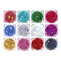 12 Colors Face & Body Glitter Gel - Holographic Sequins for Festival & Party