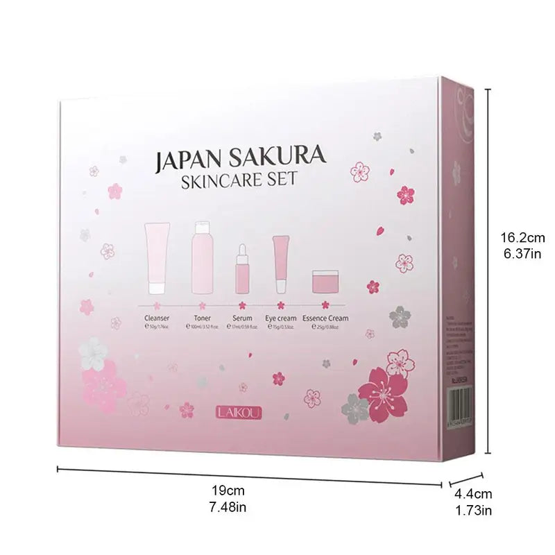 Facial Care Set with Cleanser, Toner, Serum, Eye Cream & Face Cream - Travel Size