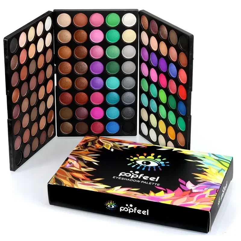 120-Color Glitter Eyeshadow Palette Matte & Shimmer Makeup Set for Women