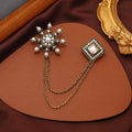 Vintage Crystal Cross Brooches for Women Men Jewelry Accessories Party Banquet