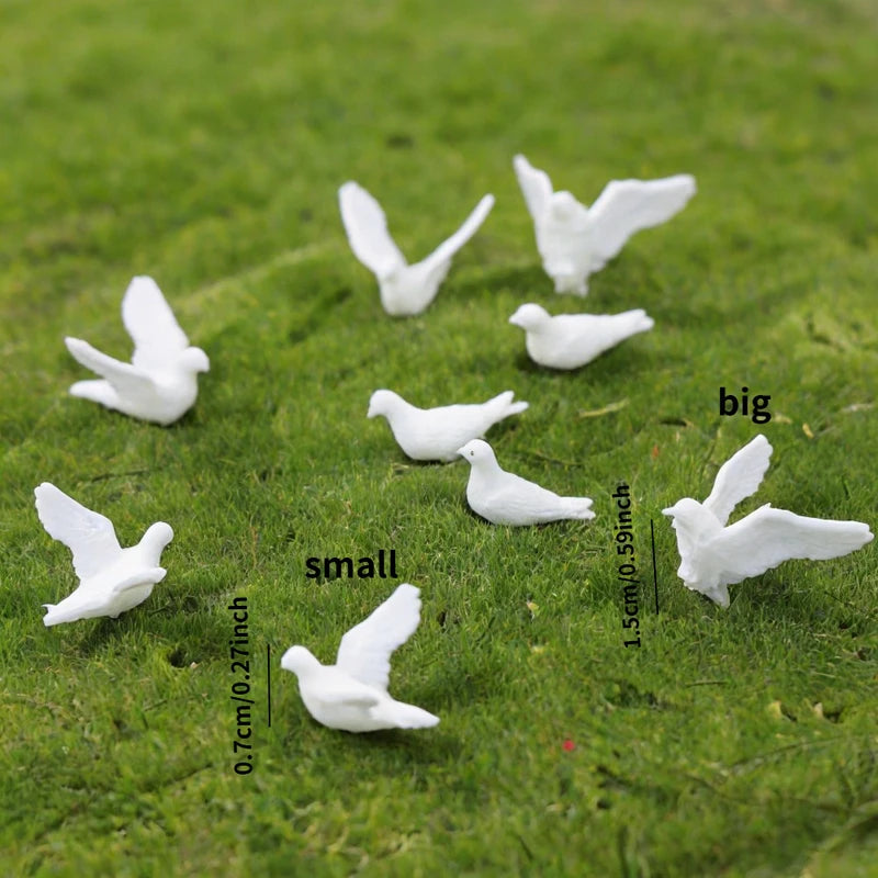 6pcs Miniature Bird Model Set for Scene Decoration and Crafting - Simulation Pigeon Animal Accessories