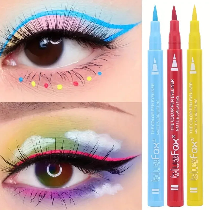 12 Color Waterproof Liquid Eyeliner Set - Multi-Purpose & Long-Lasting