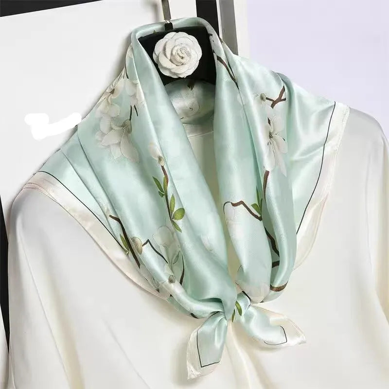 Luxury Silk Square Scarf for Women - 70x70cm Fashionable Headscarf & Bandana