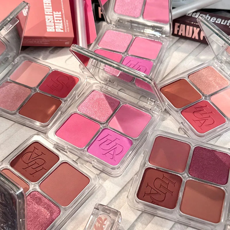Multicolor Blush & Face Powder Palette - Matte, Glow & Blurring Makeup Set